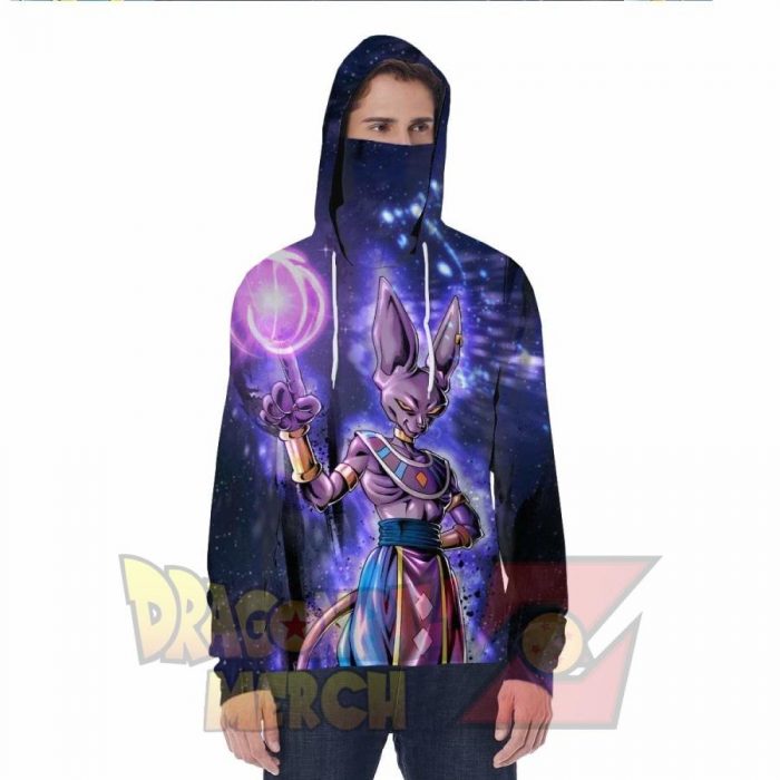 Beerus Sama Hoodie With Face Mask S Fashion - Aop