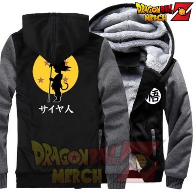 Dbz Goku Kid Fleece Jacket Black Gray / S