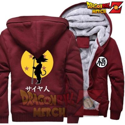 Dbz Goku Kid Fleece Jacket Red Wine / S
