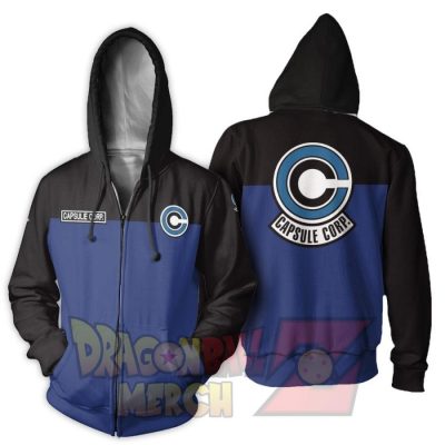 Dragon Ball Capsule Corp Jacket Zip Hoodie / S All Over Printed Shirts