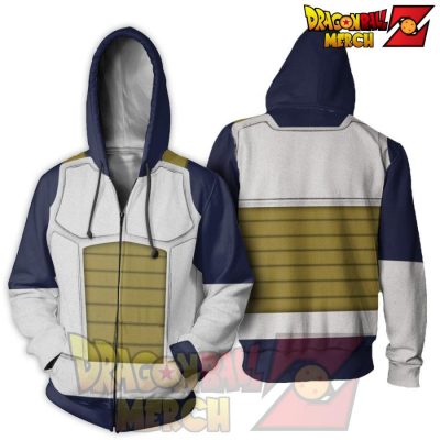 Dragon Ball Z Prince Vegeta Costume Uniform Hoodie Sweater Zip / S All Over Printed Shirts