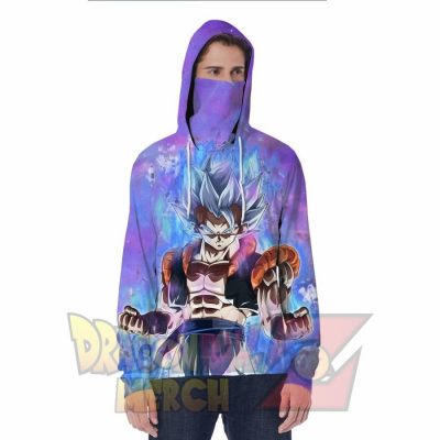 Gogeta Blue Hoodie With Face Mask S Fashion - Aop