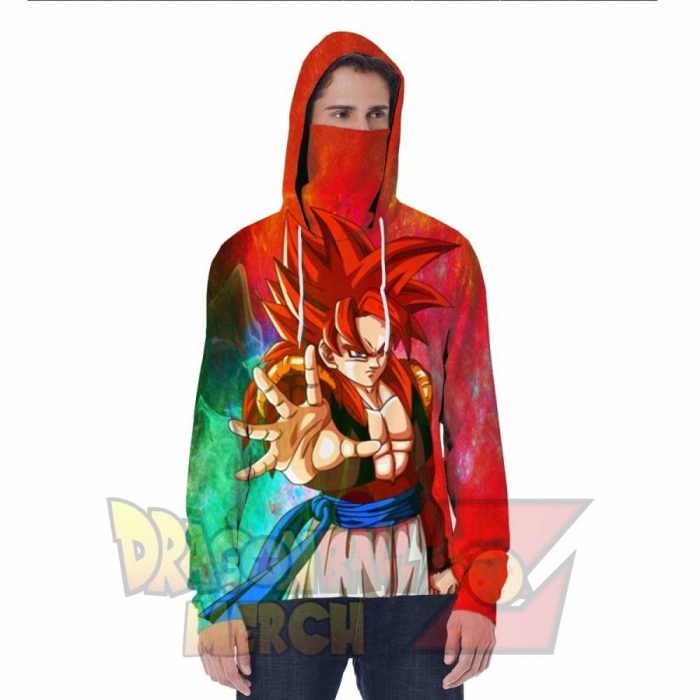 Gogeta Power Hoodie With Face Mask S Fashion - Aop