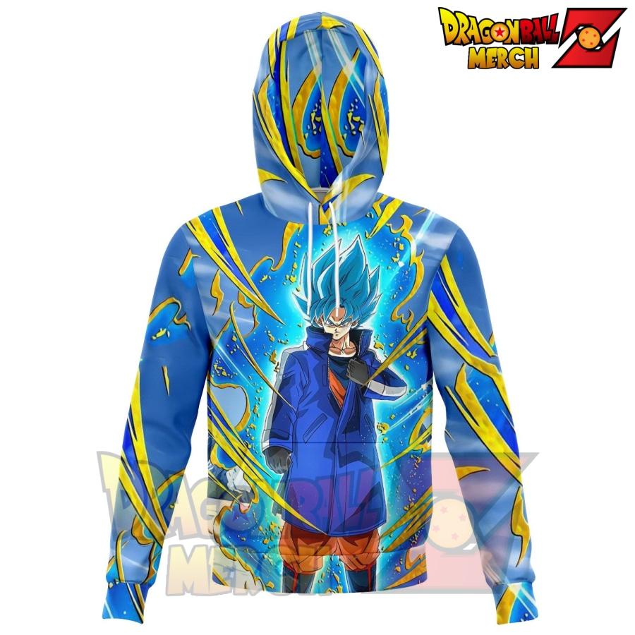 Super Saiyan 5 Goku SSJ5 Space Galaxy 3D Blue Fashion Hoodie — DBZ