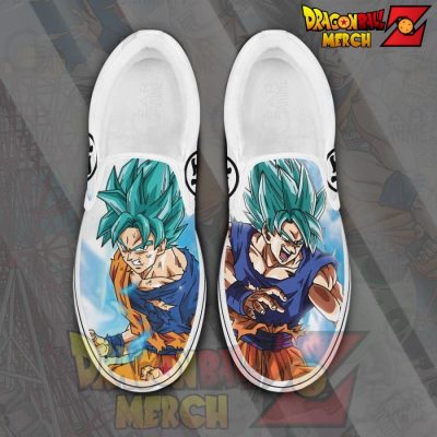 Goku Blue Slip-On Shoes Dragon Ball Custom Anime Pn11 Men / Us6 Slip-On