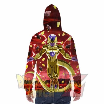 Golden Freeza Hoodie With Face Mask Fashion - Aop