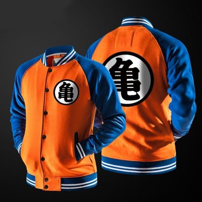 Cosstars Dragon Ball Anime Flight Bomber Jacket Adult Cosplay Zip Up Nylon Sweatshirt Outwear Coat 