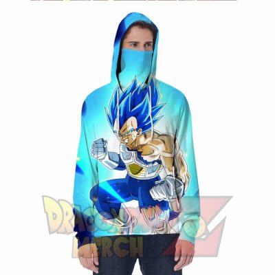 Vegeta Blue Evolution Hoodie With Face Mask S Fashion - Aop