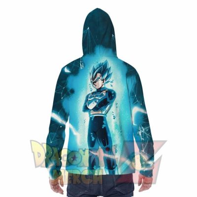 Vegeta Blue Power Hoodie With Face Mask Fashion - Aop