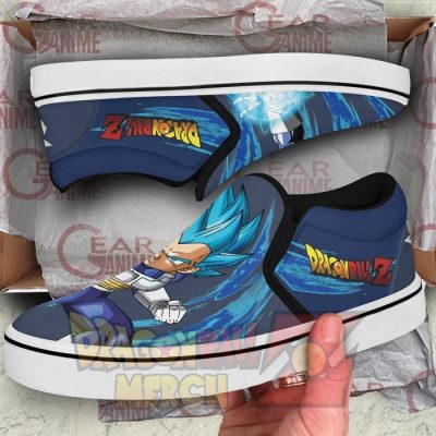 Vegeta Blue Slip-On Shoes Dragon Ball Custom Anime Pn11 Slip-On