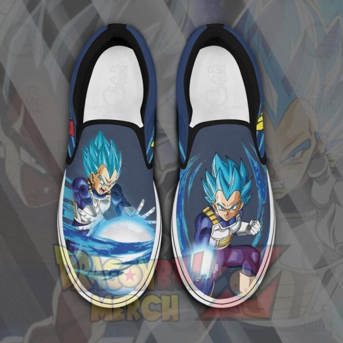 Vegeta Blue Slip-On Shoes Dragon Ball Custom Anime Pn11 Men / Us6 Slip-On
