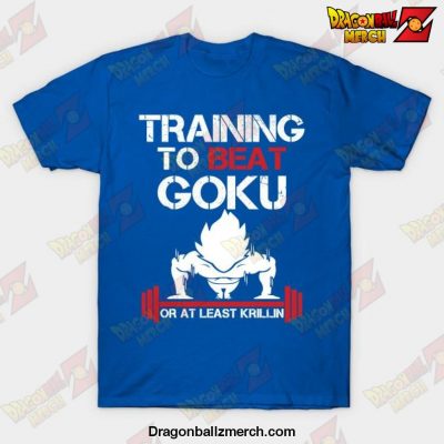 Tranning To Beat Goku T-Shirt Blue / S