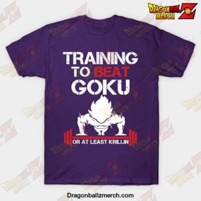 Tranning To Beat Goku T-Shirt Purple / S