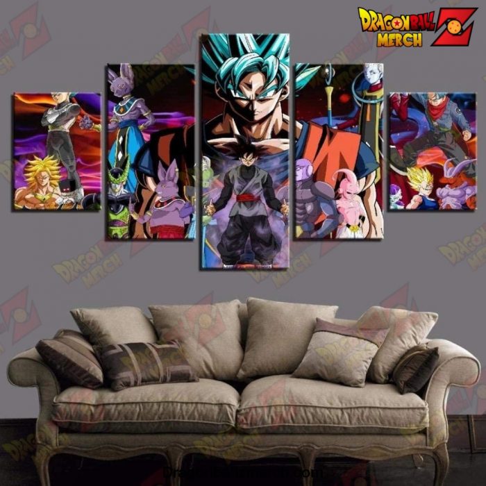 5 Pieces Dragon Ball Z Characters Canvas Wall Art Dragon Ball Z Store
