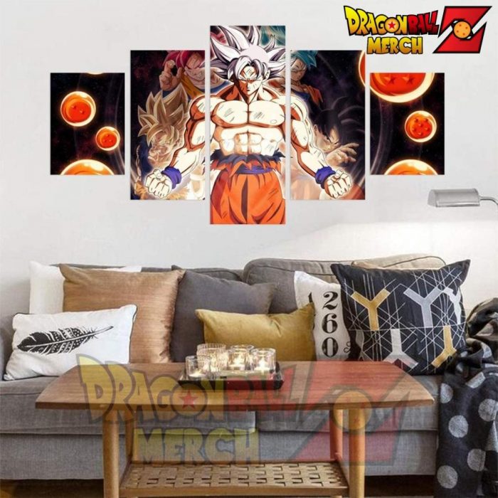 5 Pieces DBZ Goku Form Canvas Wall Art