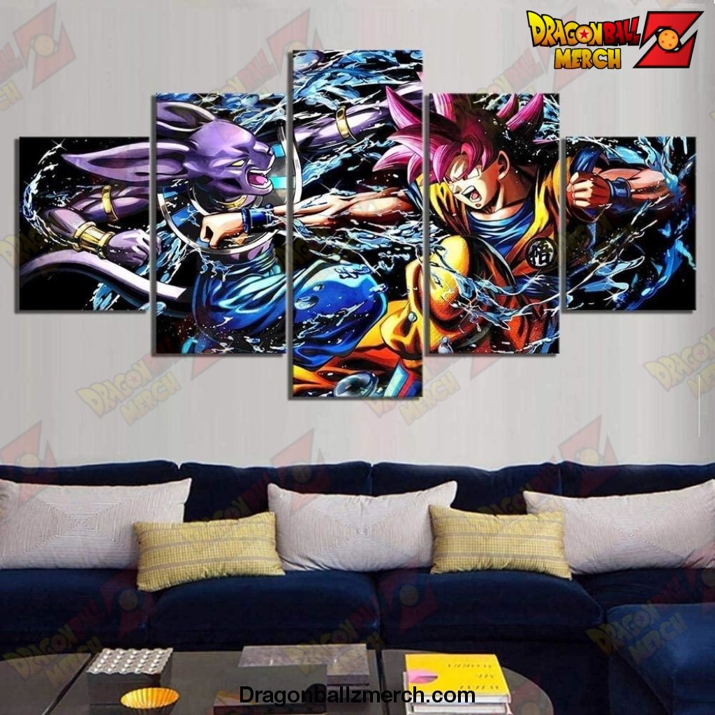 5 Pieces Goku VS Beerus Canvas Wall Art