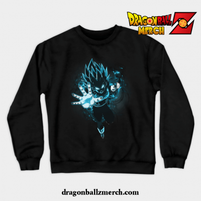 Dragon Ball Super Vegeta Saiyan Blue Crewneck Sweatshirt Black / S