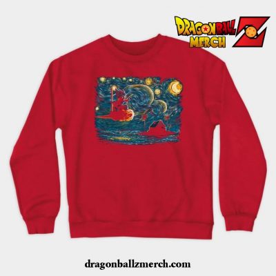 Starry Saiyan Crewneck Sweatshirt Red / S