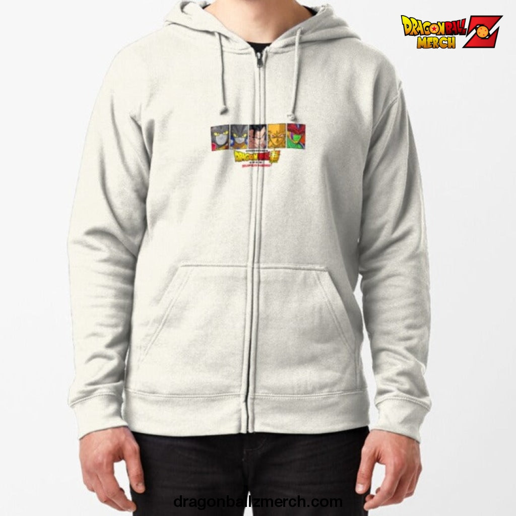 Dragon Ball Super Hero Character Zipped Hoodie White / S