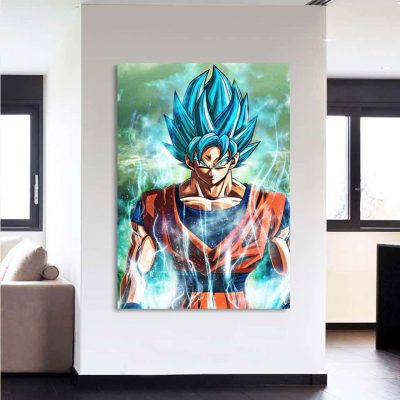 2 Dragon Ball Goku Super Saiyan God Blue Cool 1Pc Canvas - Dragon Ball Z Store