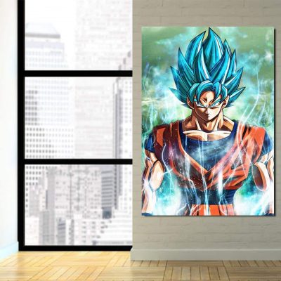 3 Dragon Ball Goku Super Saiyan God Blue Cool 1Pc Canvas - Dragon Ball Z Store