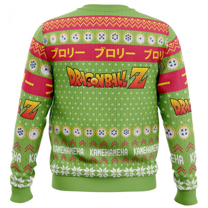 Christmas Broly Dragon Ball Z men sweatshirt BACK mockup - Dragon Ball Z Store