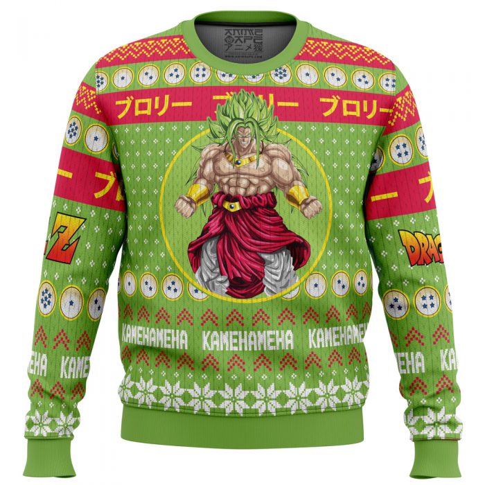 Christmas Broly Dragon Ball Z men sweatshirt FRONT mockup - Dragon Ball Z Store
