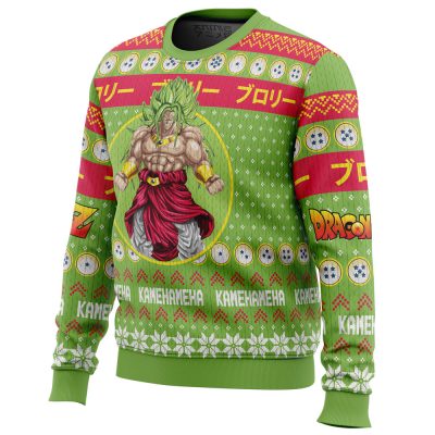 Christmas Broly Dragon Ball Z men sweatshirt SIDE FRONT mockup - Dragon Ball Z Store