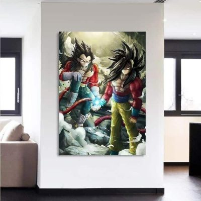 Dragon Ball Son Goku Vegeta SSJ4 Fan Art 1Pc Canvas Print 1 - Dragon Ball Z Store