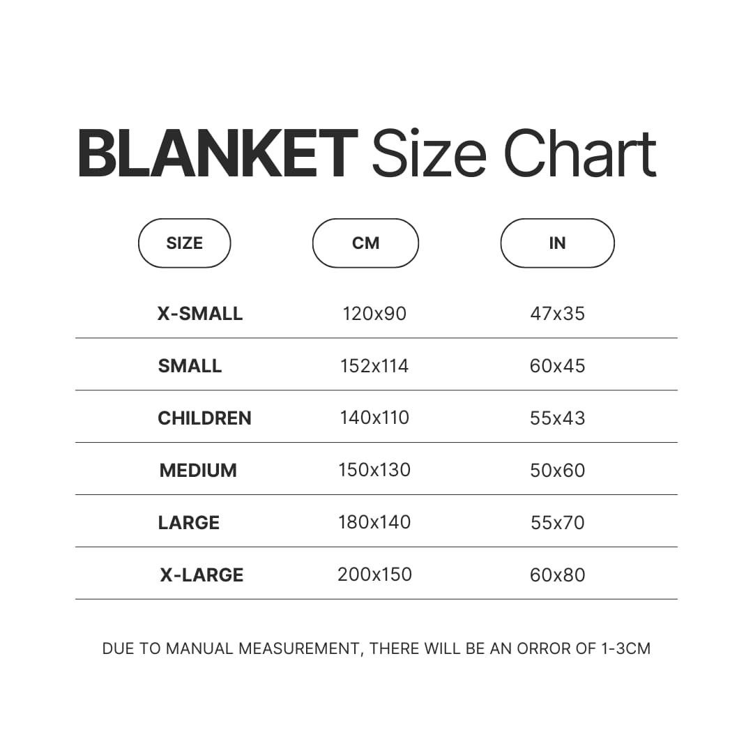 Blanket Size Chart - Dragon Ball Z Store