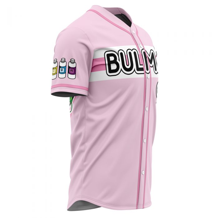 Bulma Pink DBZ AOP Baseball Jersey SIDE Mockup - Dragon Ball Z Store