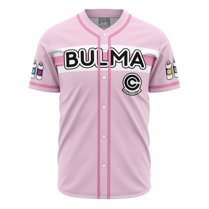 Bulma Pink DBZ AOP Baseball Jersey AOP Baseball Jersey FRONT Mockup - Dragon Ball Z Store