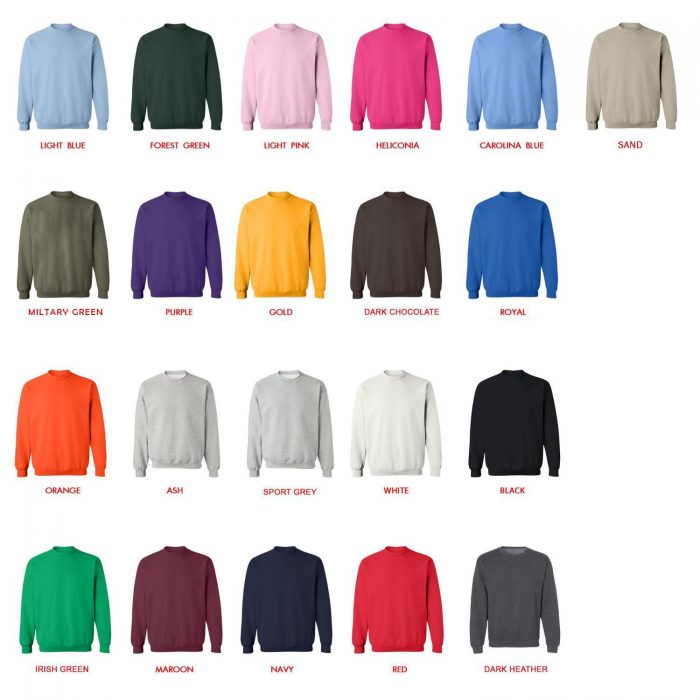 sweatshirt color chart - Dragon Ball Z Store
